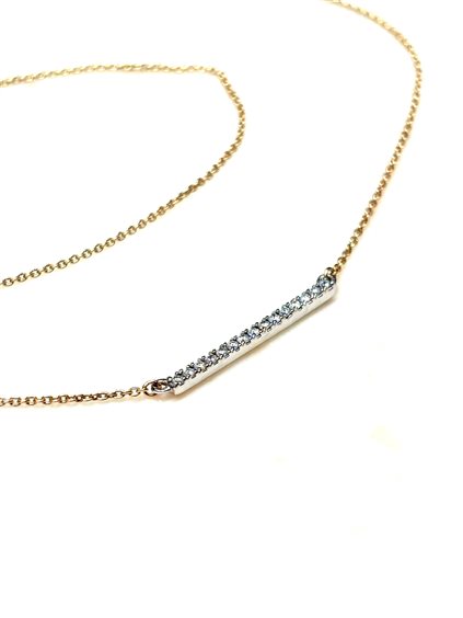 Collana Sommer 14K in Oro giallo Diamante 0.07 Ct 14K BARRA BRIL CT 0.07 - 14K BARRA BRIL CT 0.07